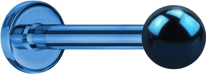 Image du produit Star Piercing Labret bleu foncé avec boule (sans laiton, Acier chirurgical 316L)
