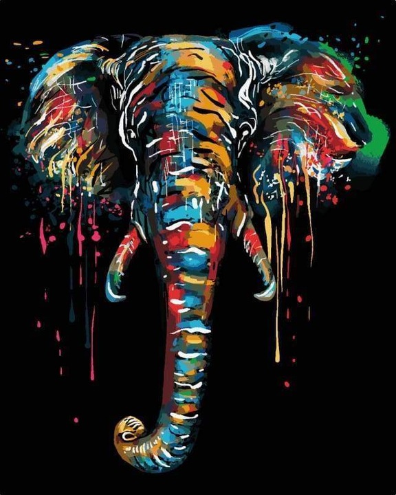 Produktbild Figured'Art Malen nach Zahlen - Elefant auf Keilrahmen gespannt