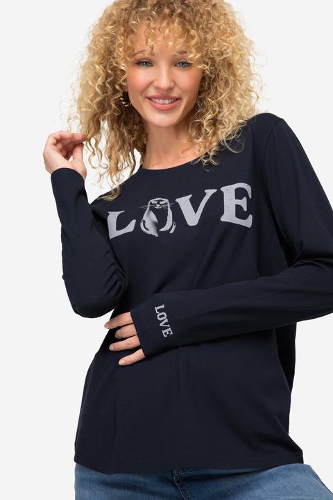 Produktbild Laurasøn T-Shirt, Regular Fit, LOVE Print, Rundhals, Langarm (L)