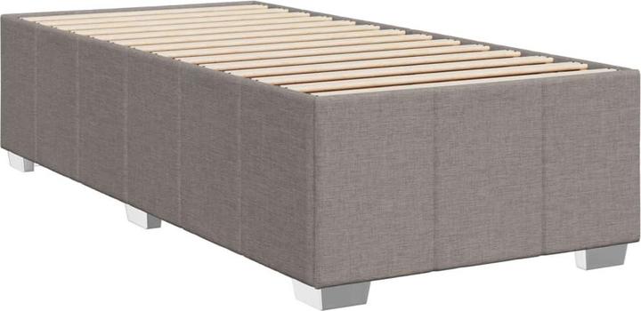 Actual product image vidaXL Boxspringbett Einzelbett Polsterbett Bett Matratze Taupe 80x200cm Stoff (80 x 200 cm)