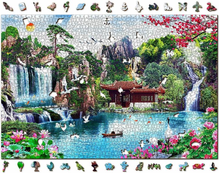 Image du produit WoodenCity WOODEN CITY Puzzle en bois Chutes d'eau dans le jardin japonais 2in1, 2000 pièces ECO (2000 pièces)