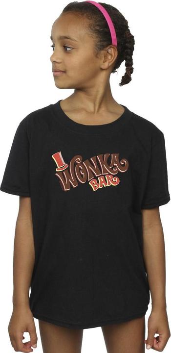 Actual product image Willy Wonka & the Chocolate Factory Girls Bar Logo Cotton T-Shirt (140, 146)
