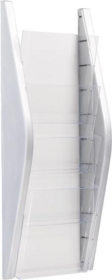 Immagine prodotto Helit Portadepliant da parete, DIN A5 alto, 4 scomparti, lime Sezioni laterali in PP colorato, scomparti (A5)