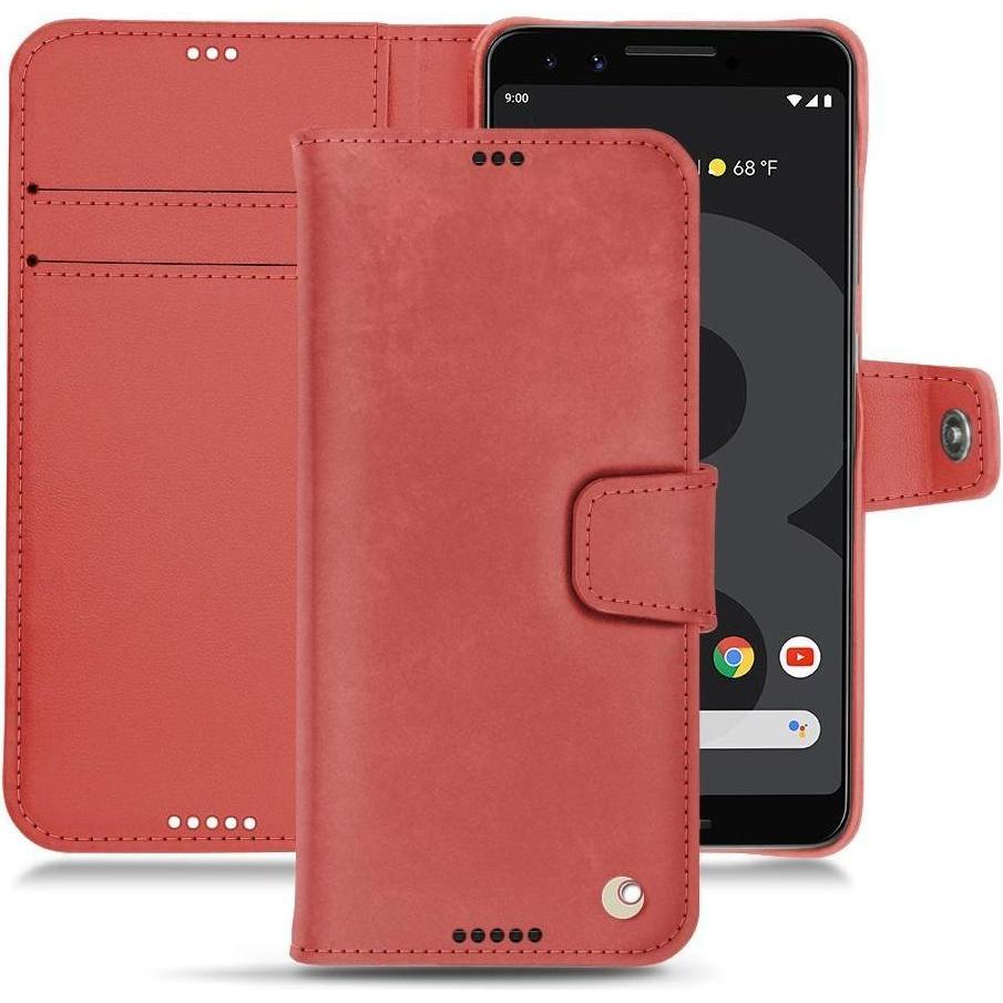 Noreve Lederschutzhülle Wallet (Google Pixel 3 XL), Smartphone Hülle, Rot