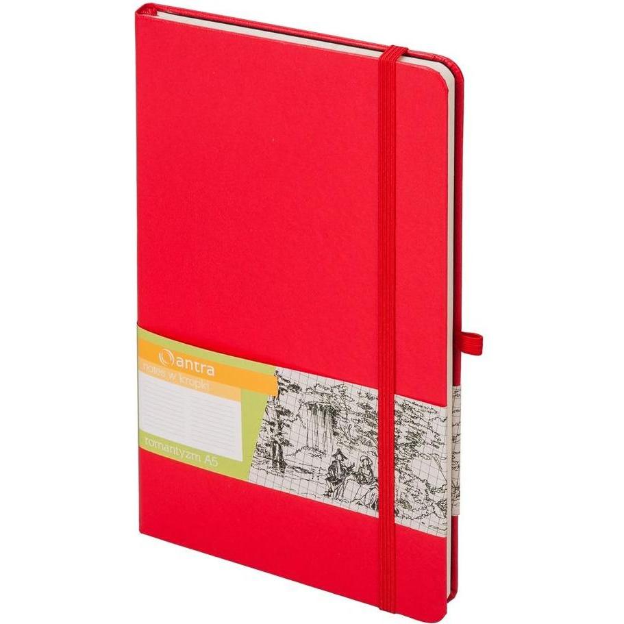 Antrax Rosso Quaderni + Bloc Notes, Quaderno A5 Punti Romantici Raudon (A5, Punteggiato, Copertina Rigida)