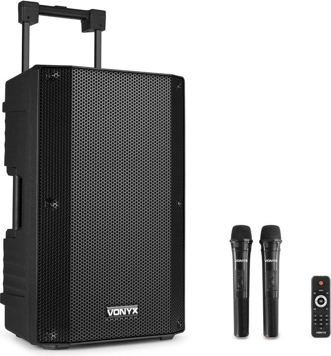 Immagine prodotto altoparlante - Vonyx VSA500 - Altoparlante da carrello con Bluetooth e 2 microfoni a filo - 800W (Attivo)