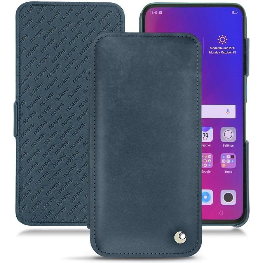 Noreve Lederschutzhülle horizontal (Oppo Find X), Smartphone Hülle, Blau