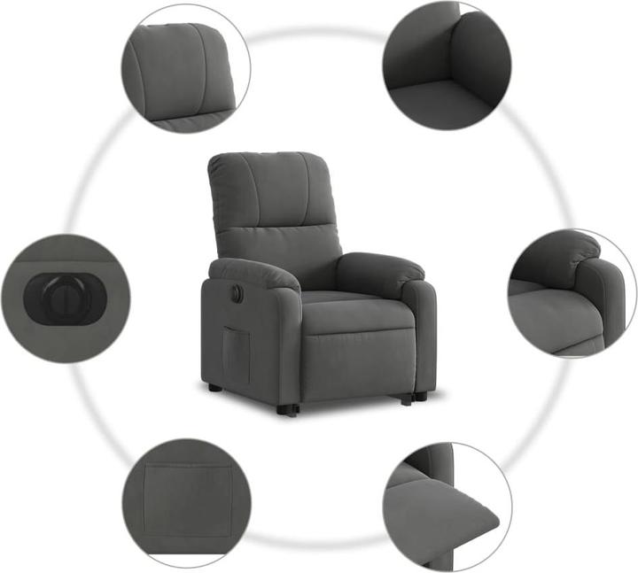 Actual product image VidaXL Relaxing armchair stand-up aid electric microfibre fabric