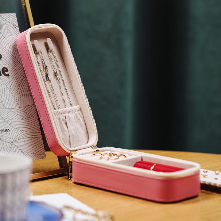 Actual product image Only-Bags.Store Travel Jewelry Box, Portable Jewelry Case, PU Jewelry Box, Small Jewelry Container, Jewelry Boxes