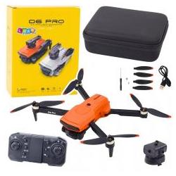 Lean Toys Leantoys Drohne D6 PRO Dual HD LED Kamera orange, Drone RC, Arancia