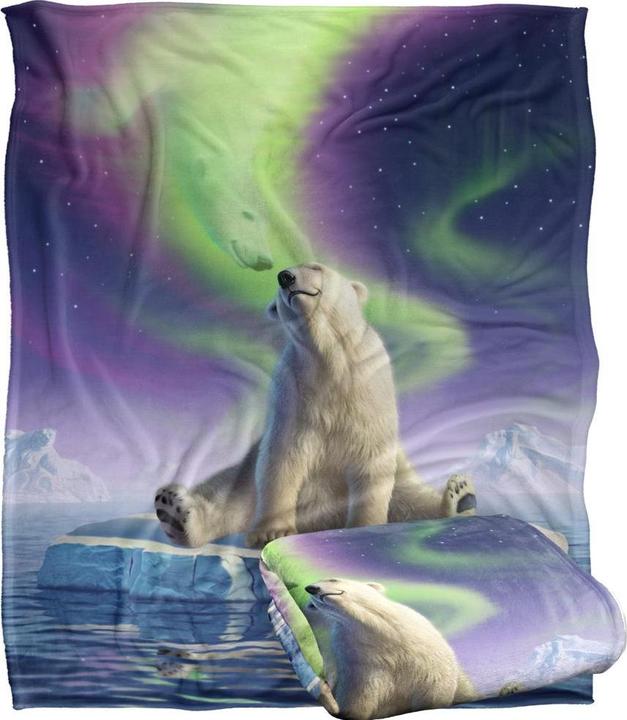 Immagine prodotto JQ Licensing Aurora Borealis Eisbär Decke Seidig Supersoft (152 x 127 cm)