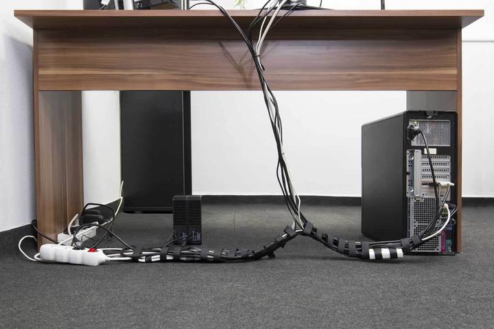 Actual product image Lanco Flexible cable duct H-shape | 100cm Velcro fasteners (Cable conduit, 100 cm)