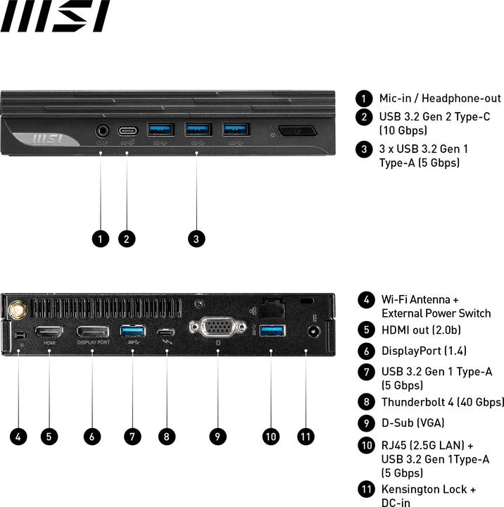 Actual product image MSI PRO DP10 13M-i7 1370P BB (Intel Core i7-1260P)