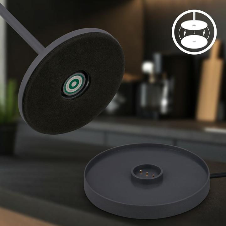 Image du produit Briloner Lampe de table LED rechargeable avec station de recharge, Mini, Touch, Anthracite (150 lm)