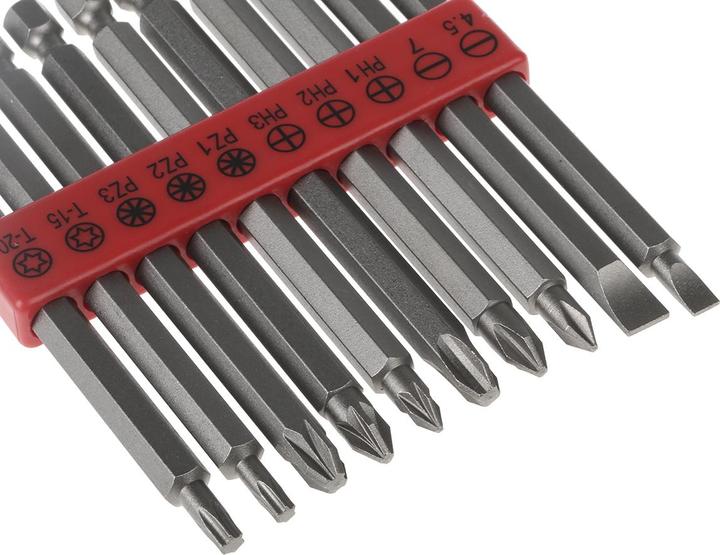 Immagine prodotto RS PRO Power Tools Bit Kit (Esagono cavo TX M15, Presa esagonale TX M20, Croce Phillips PH M1, Croce Phillips PH M2, Croce Pozidriv PZ M1, Croce Pozidriv PZ M2, Croce Phillips PH M3, Croce Pozidriv PZ M3)