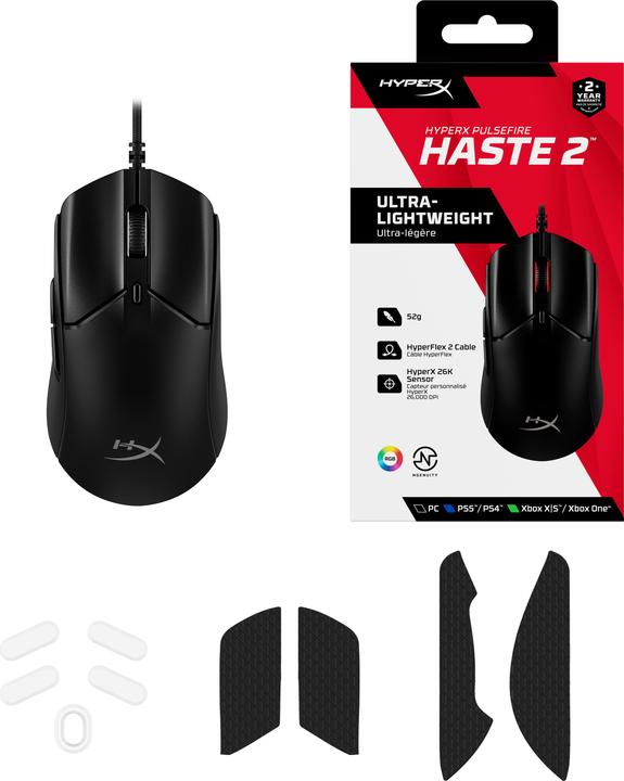 Actual product image HyperX Pulsefire Haste 2 (Cable)