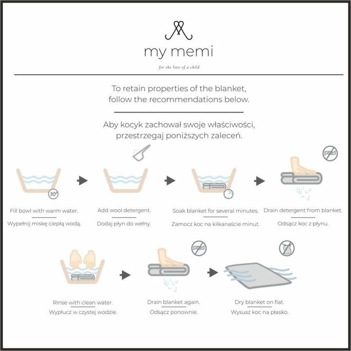 Immagine prodotto My memi Coperta per bambini in merino - Crema perla (80 x 100 cm)