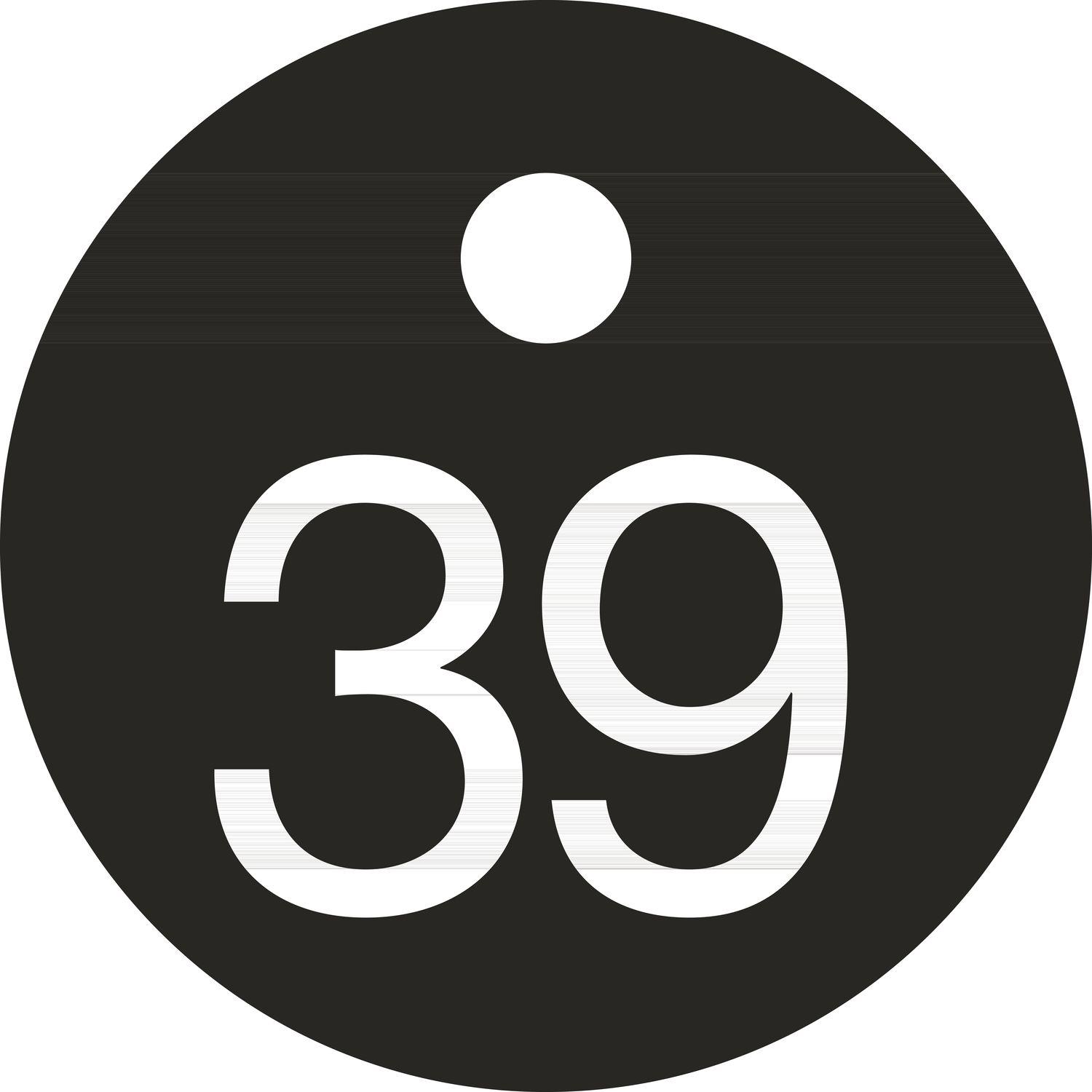 Thumbnail - Reiher, Schlüsselanhänger, Schlüsselnummer - ø 25, Nummer 39, Aluminium schwarz eloxiert, Schwarz