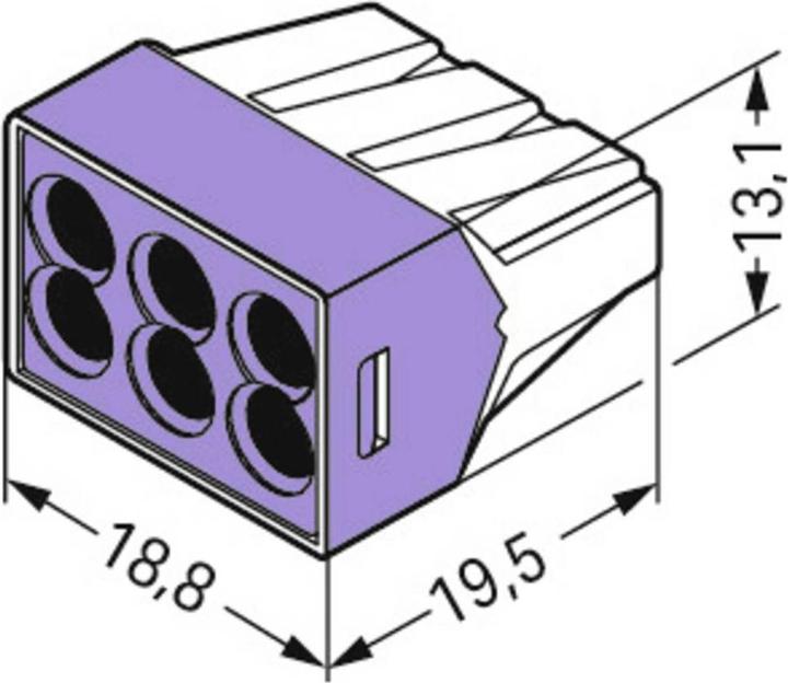 Produktbild Wago PUSH WIRE jtn box 6 wire terminal block