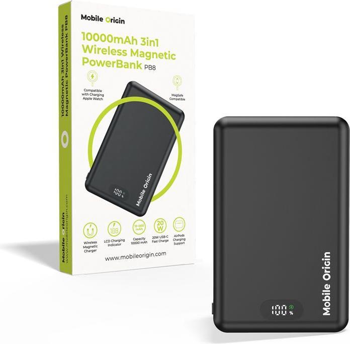 Image du produit Mobile Origin PowerBank 10000mAh 3in1 Wireless Magnetic PowerBank PB8 (10000 mAh)