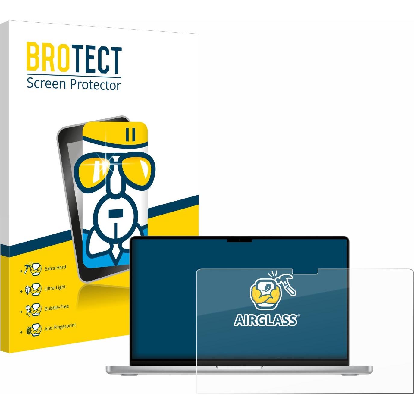 BROTECT Schutzglas Schutzfolie Displayschutz Display Schutz Glas Panzer Folie klar (14"), Notebook Schutzfolie