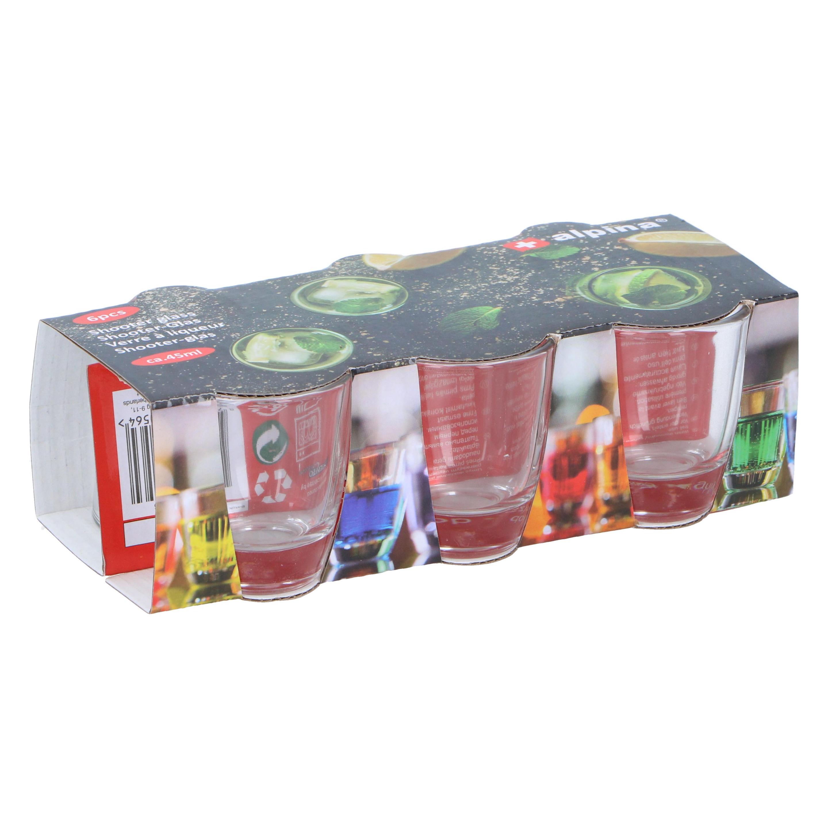 Alpina Shotglaasjes 45 Ml 6 Stuks., Cocktailglazen, Transparant