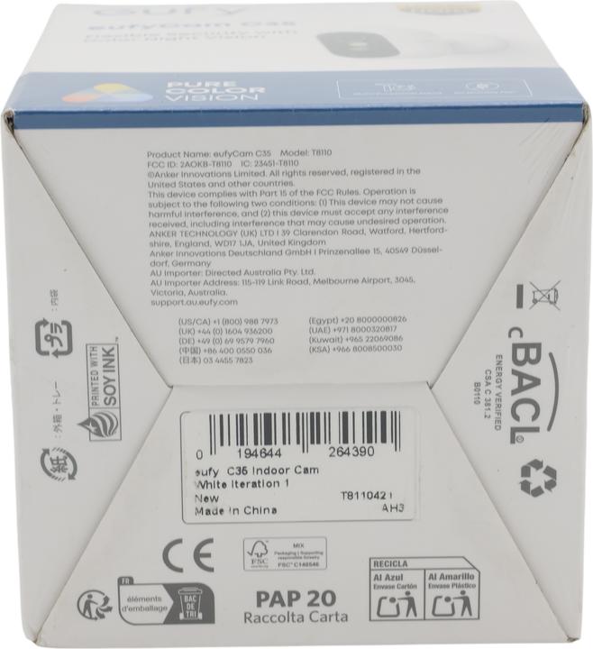 Actual product image eufy eufyCam C35 Solo white (1920 x 1080 Pixels)