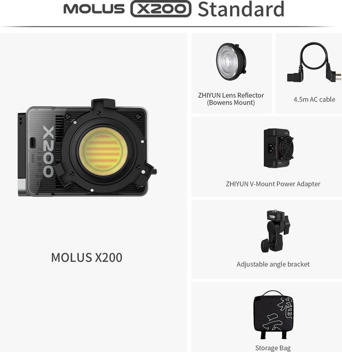 Produktbild Zhiyun MOLUS X200 Bi-Color Standard - LED COB Light with EUR plug