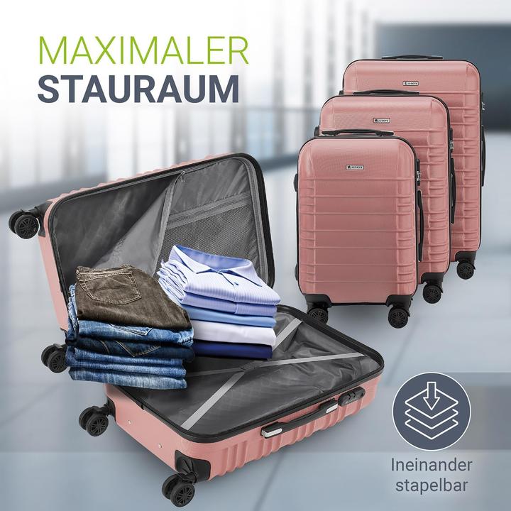 Produktbild Juskys 3-teiliges Hartschalenkoffer-Set mit 360° Rollen (120 l)