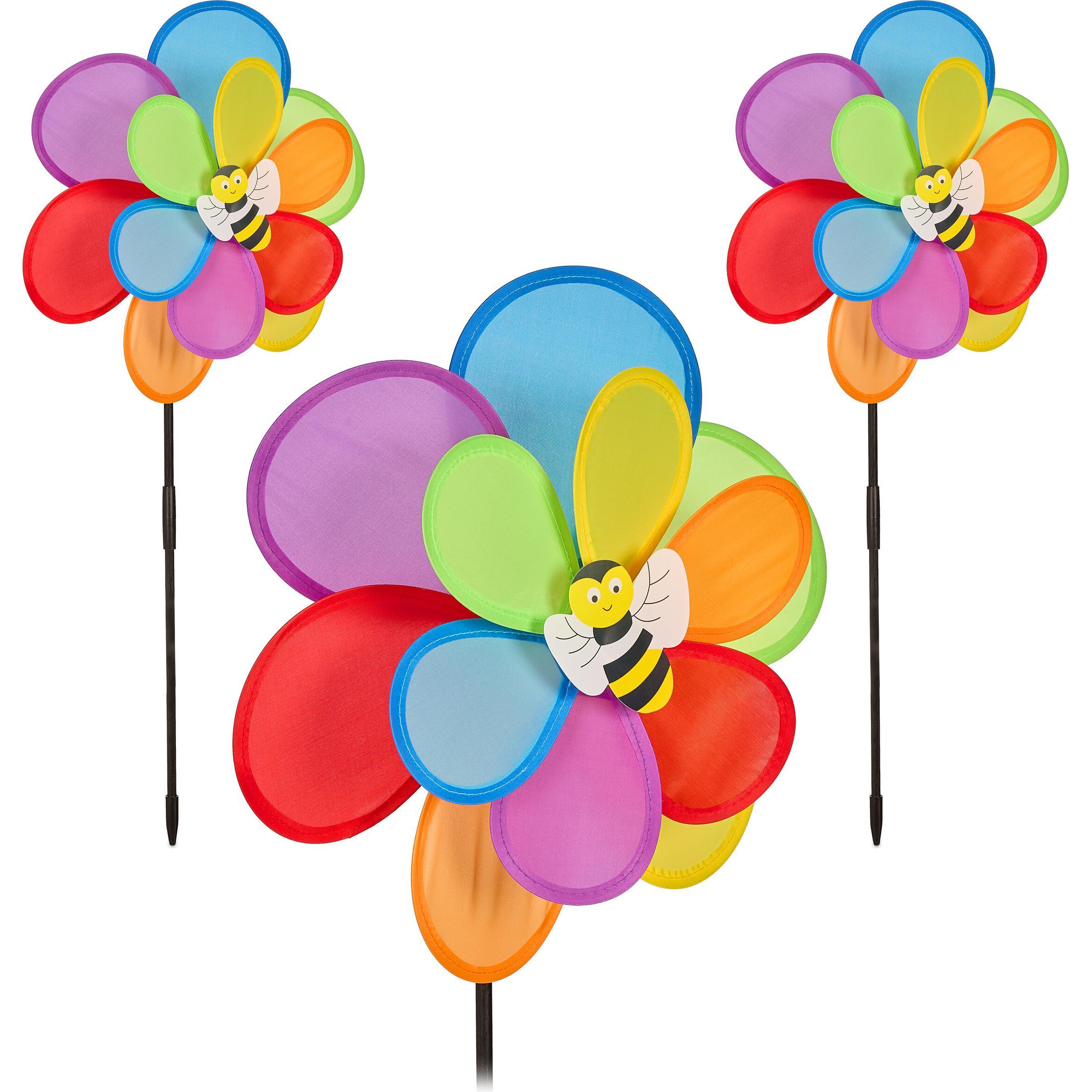 Relaxdays, Aussendekoration, 3x Windrad