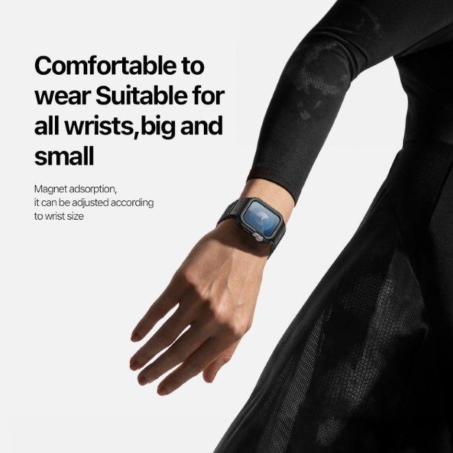Actual product image Dux Ducis OA Strap Apple Watch 38mm/40mm/41mm - Black (38 mm, 40 mm, 41 mm, Silicone, Apple Watch Series 2, Apple Watch Series 1, Apple Watch Series 3, Apple Watch Series 4, Apple Watch Series 5, Apple Watch Series 6, Apple Watch Series 7, Apple Watch Series 8, Apple Watch Series 9, Apple Watch SE)