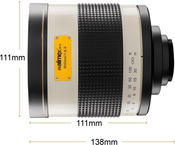Produktbild Walimex 800/8,0 DSLR Spiegel Sony A (Canon EF, Vollformat, APS-C / DX)