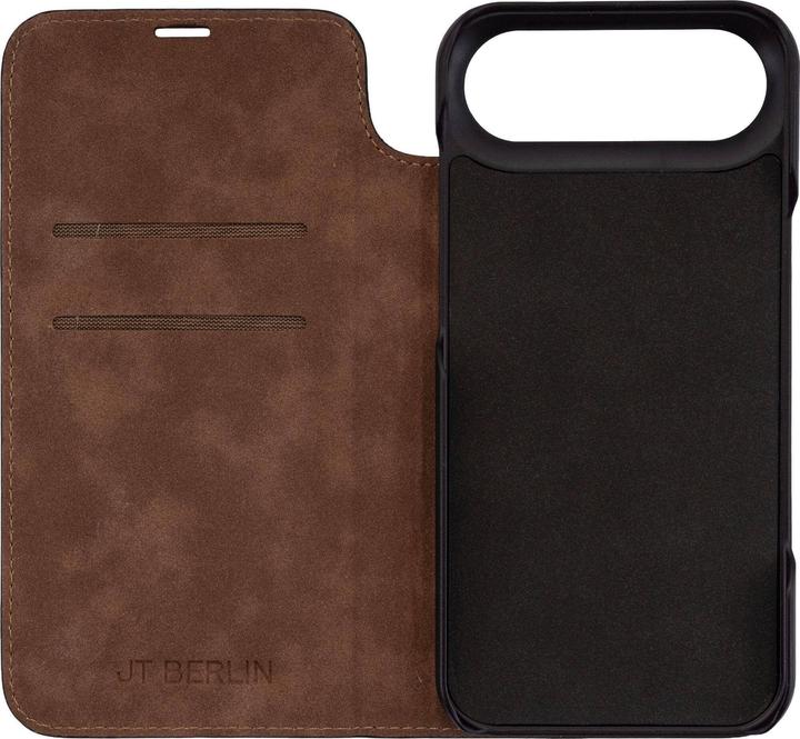 Produktbild JT Berlin Echtleder BookCase Tegel für Apple iPhone 17 Air schwarz (Apple iPhone 17, Apple iPhone Air)
