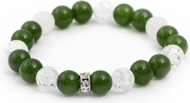 Immagine prodotto Beneto Bracciale in giada malese e perline di cristallo MINK84 / 17 (Perle di giada e cristallo della Malesia)