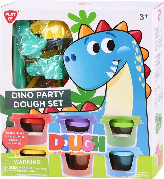 Play Set d'argile Dino Party, 6 pots en argile