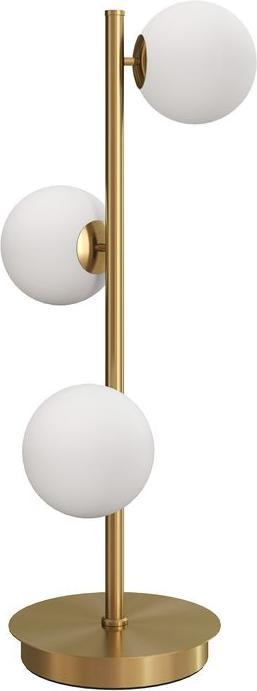 Swisshandel24 Tischlampe Tischleuchte mit 3 Kugelschirmen, stabiler Stahlfuss, 24x24x53cm, Messing (G9)