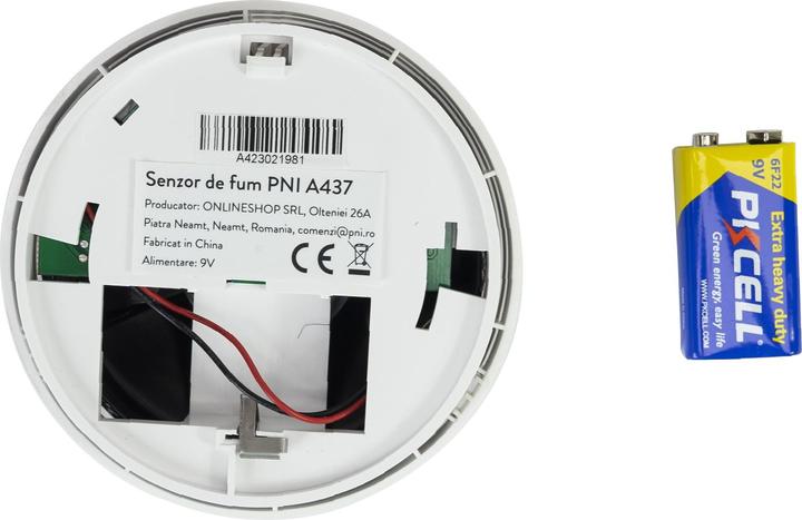 Actual product image PNI Smoke detector A437, stand-alone, with sound and light alarm, 85 dB, indoor, white