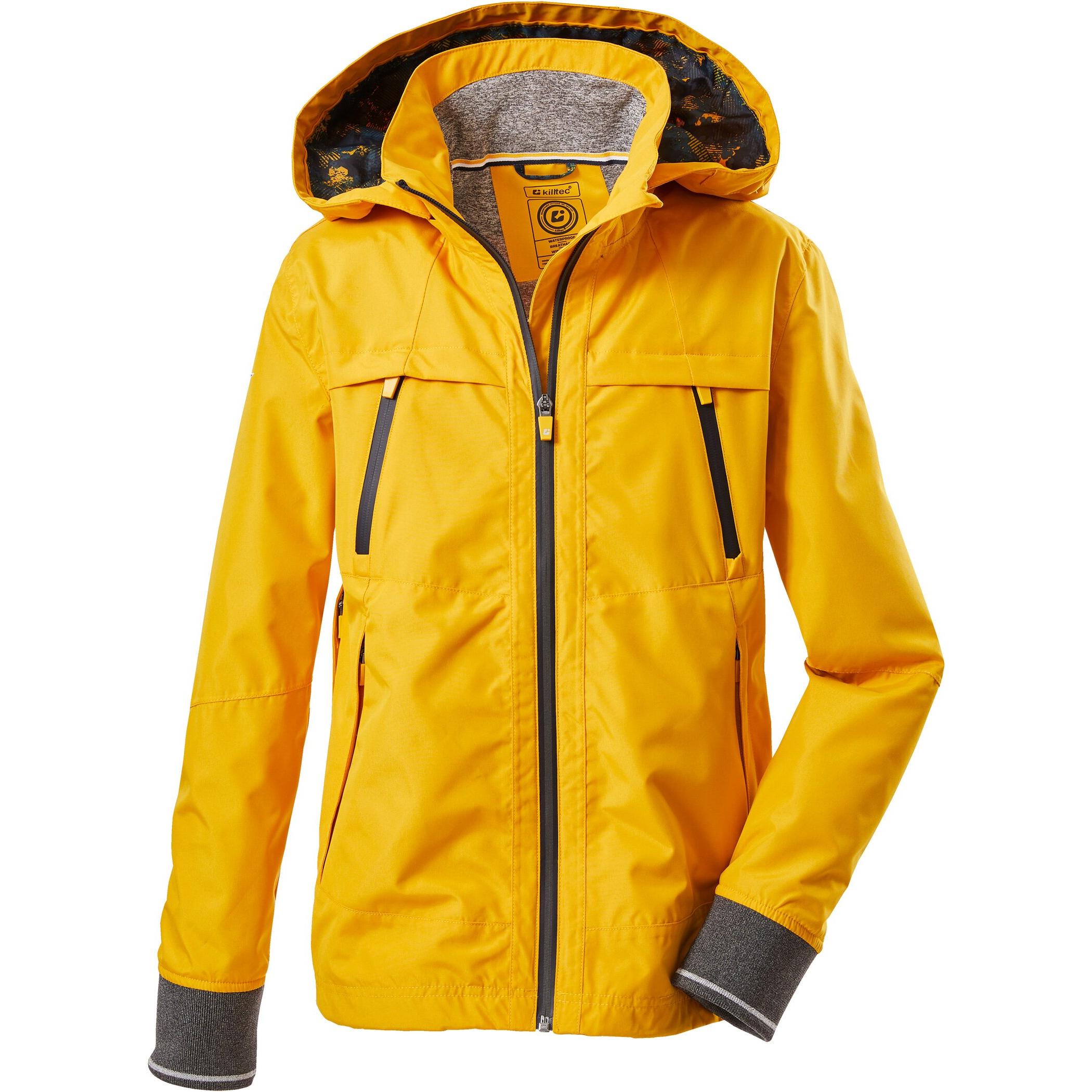 Killtec, Bambini, Giacche da esterno, Ragazzi Rur BYS JCKT B giacca funzionale/giacca da ciclismo con cappuccio senza zip, giallo (152), Giallo, 152