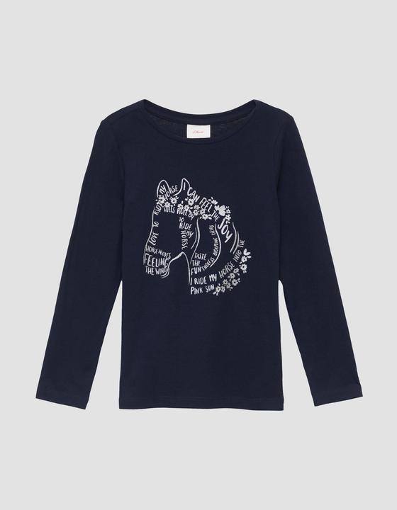 Produktbild S.Oliver T-Shirt Langarmshirt mit Glitzer-Print (92)