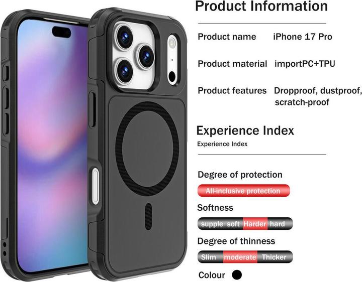 Produktbild 4smarts Defend, Rand, Apple, iPhone 17 Pro, 16 cm (6.3"), Schwarz (Apple iPhone 17 Pro)