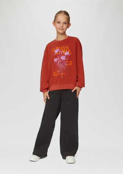 Produktbild S.Oliver Sweatshirt Gewaschenes Oversized-Sweatshirt mit Neon-Print (158, 164)