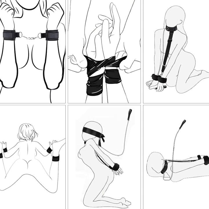 Immagine prodotto Aclouddates Bondage-Set mit Halsband & Handschellen