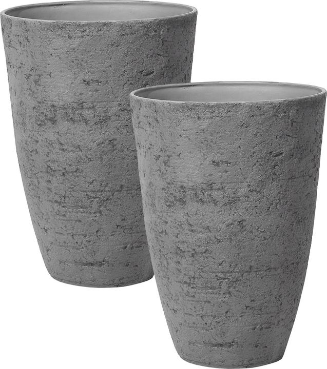 Productafbeelding Beliani Bloempot Set van 2 grijs rond 51 x 51 x 71 cm CAMIA (51 cm)