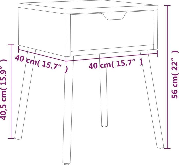 Immagine prodotto vidaXL Nachttisch (40 x 40 x 56 cm)