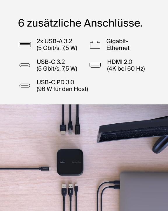 Produktbild Belkin INC018VFBK (USB-C, 6 Ports)