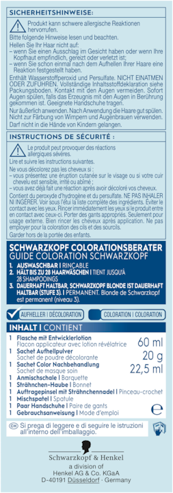 Actual product image Schwarzkopf Super highlights M1 (M1 Super highlights)