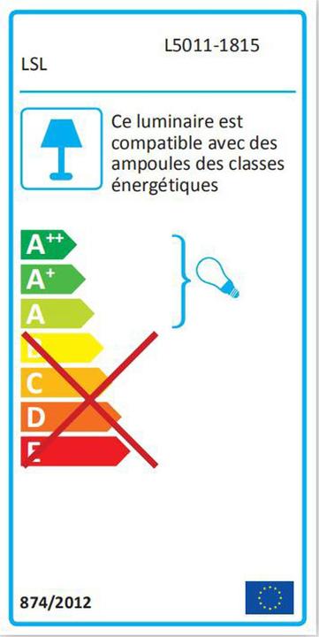Energie-Label Möbel-Eins 5er (E27, 5x)