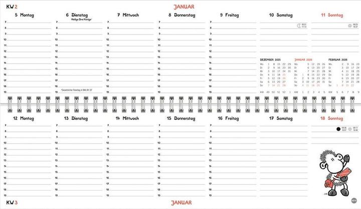 Produktbild sheepworld Wochenquerplaner 2026 (A4)