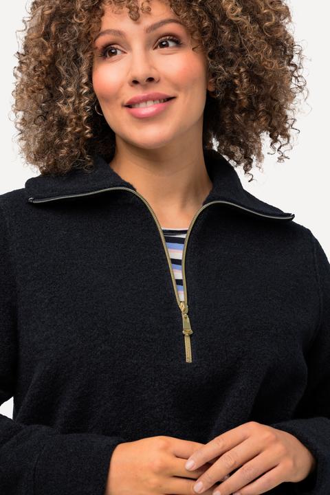 Produktbild Ulla Popken Fleeceshirt, A-Linie, Stehkragen, Zipper, Langarm (46, 48)