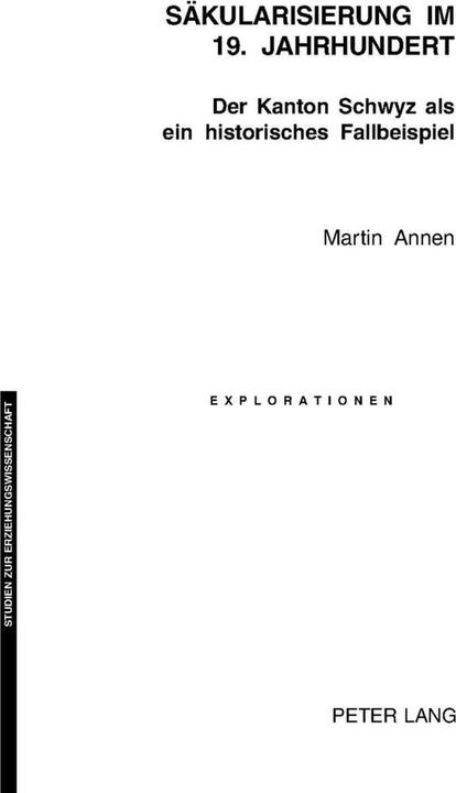 Produktbild Säkularisierung im 19. Jahrhundert (Deutsch, Martin Annen, 2004)
